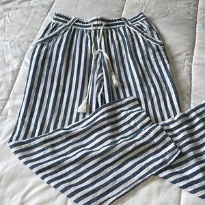 Striped Loose Linen Pants